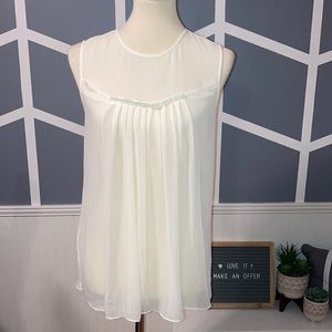 BCBGeneration Sheer ivory layering top